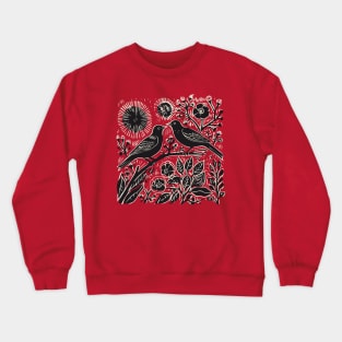 Lino Cut Birds Crewneck Sweatshirt